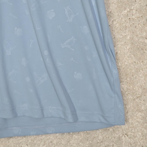 Swannies Mens Stretch Polo Shirt Size 2XL Blue Golf Logo Animal Print Active - Picture 2 of 12